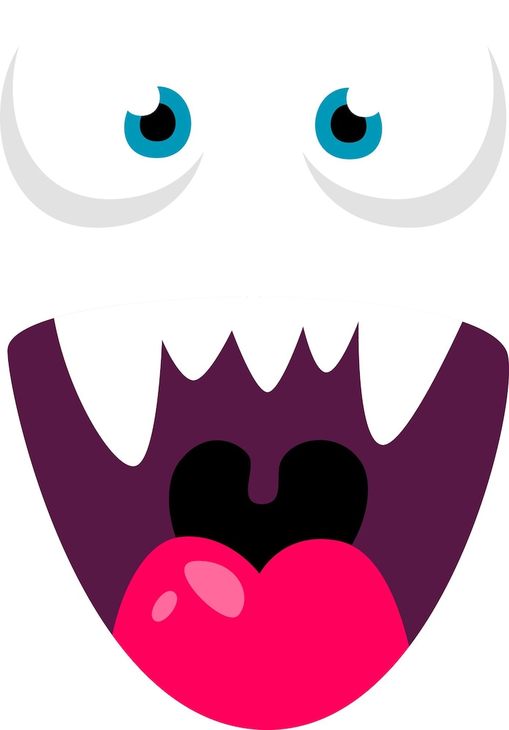 Vecteur le visage du monstre des dessins animés