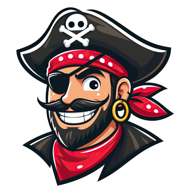 Vecteur le visage du pirate