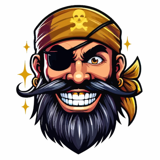 Vecteur le visage du pirate