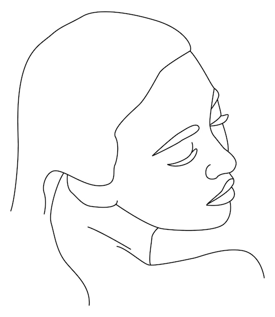 Le visage est une ligne Portrait le long des lignes Dessin d'une femme