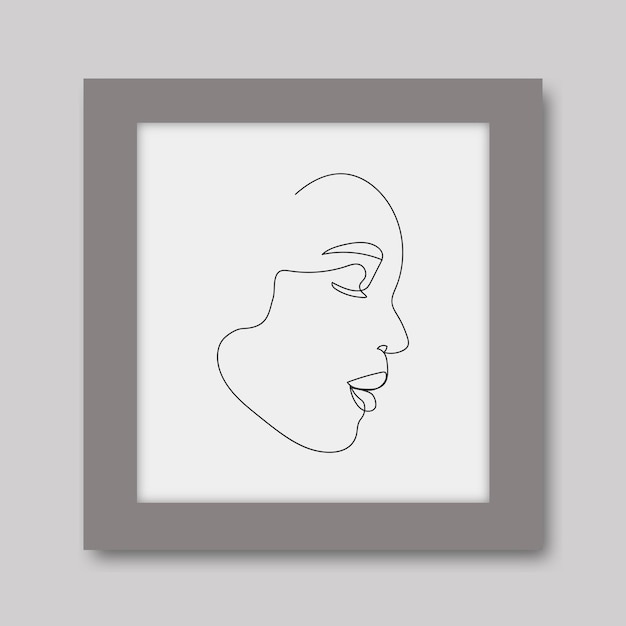 Visage de femme abstraite illustration dessin au trait continu dessin à la main