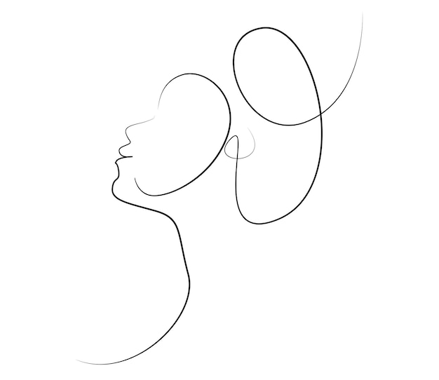 Visage De Femme Style De Concept De Conception Artistique Simple