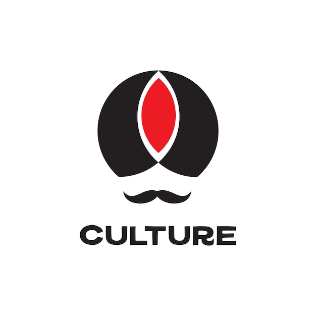 Visage Homme Avec Turban Indien Logo Design Vecteur Graphique Symbole Icône Signe Illustration Idée Créative