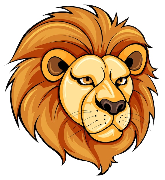 Visage De Lion En Style Cartoon