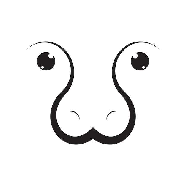 Visage mignon animal gros nez logo design vecteur graphique symbole icône signe illustration idée créative