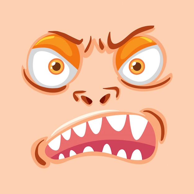 Visage de monstre sur fond de pêche
