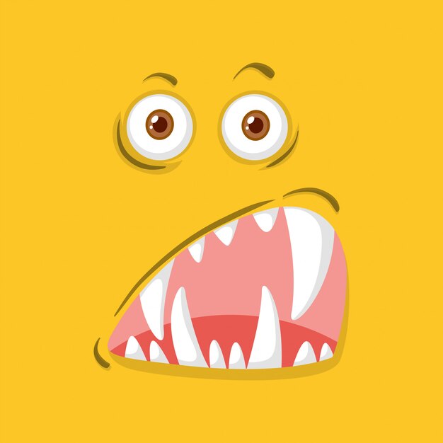 Un visage de monstre jaune
