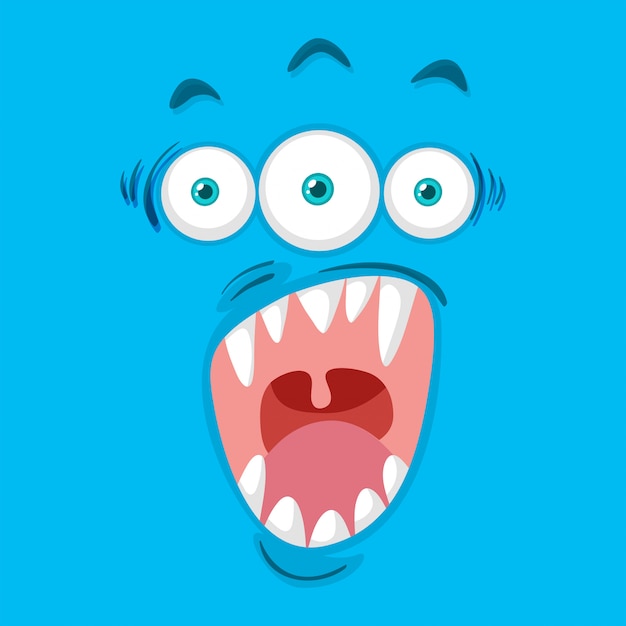 Visage de monstre à trois yeux
