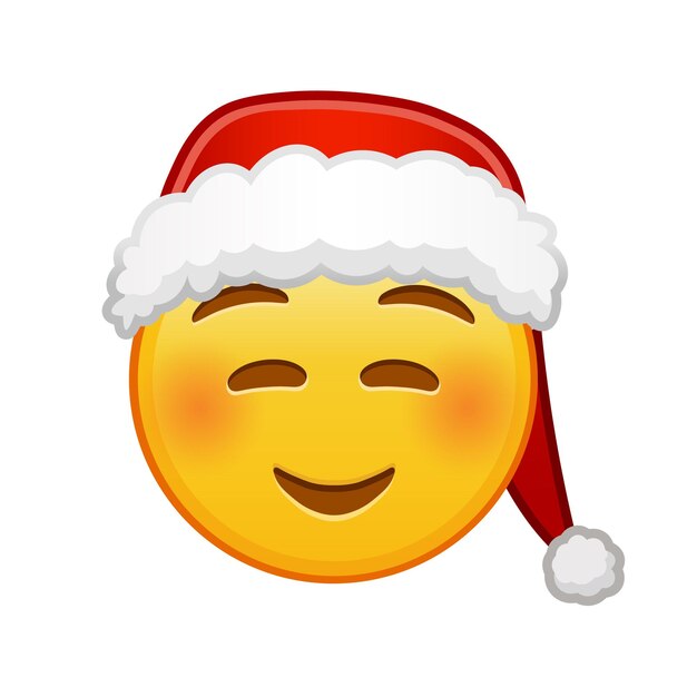 Visage Souriant Embarrassé De Noël Grande Taille De Sourire Emoji Jaune