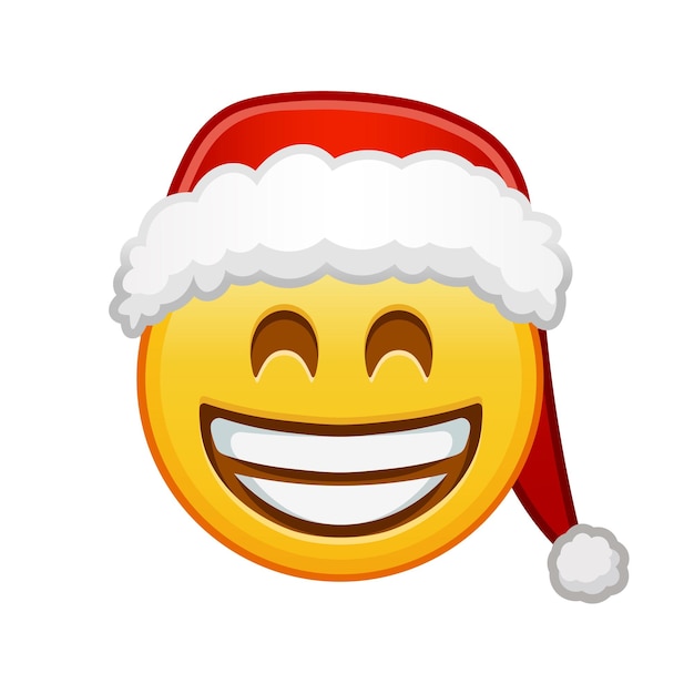 Visage Souriant De Noël Avec Des Yeux Rieurs Grande Taille De Sourire Emoji Jaune