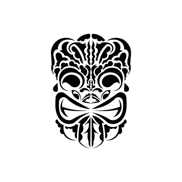 Le visage d'un viking ou d'un orc Symbole de totem traditionnel Style simple Illustration vectorielle isolée sur fond blanc