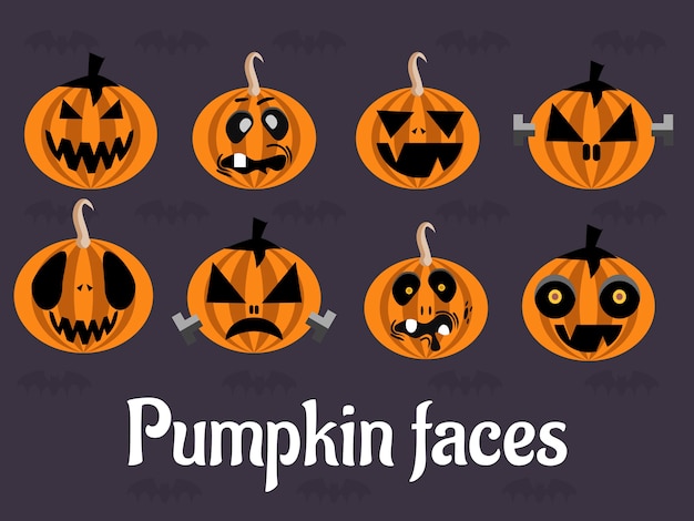 Visages de citrouille de Jack O Lantern