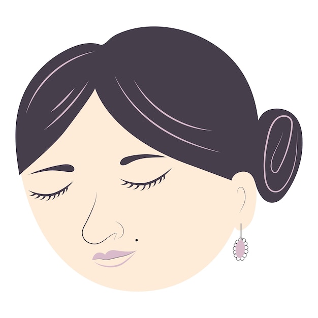 Visages de femme de dessin animé