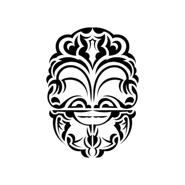 Vecteur visages ornementaux motifs tribaux hawaïens convient aux tatouages illustration vectorielle isolée