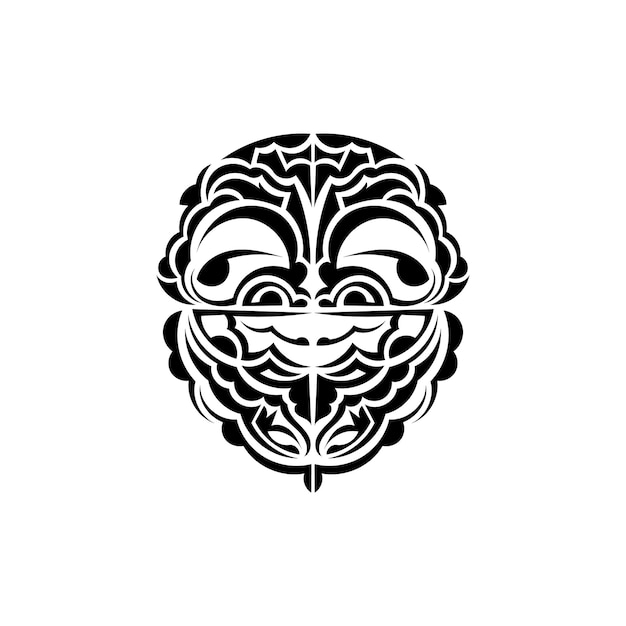 Visages Ornementaux Motifs Tribaux Polynésiens Convient Aux Tatouages Vecteur Isolé