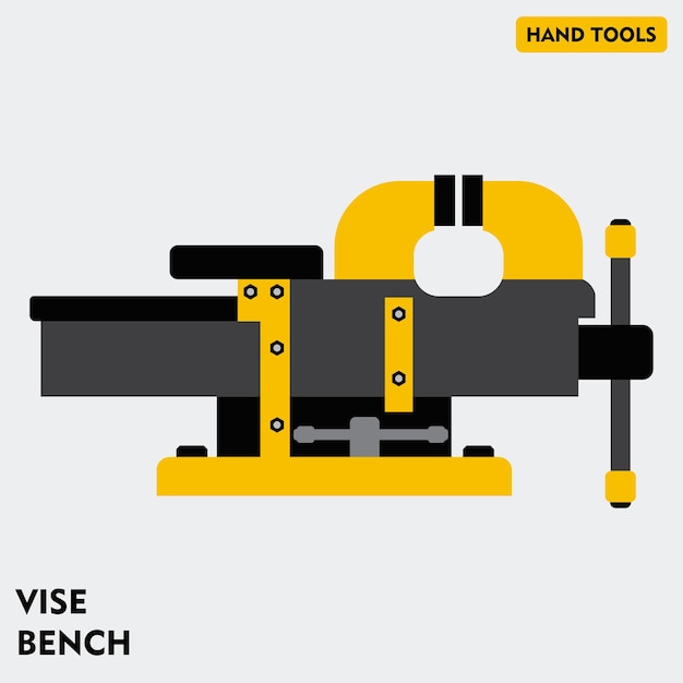 Vecteur vise bench un appareil mécanique utilisé pour fixer un objet qui doit être travaillé sur le vecteur