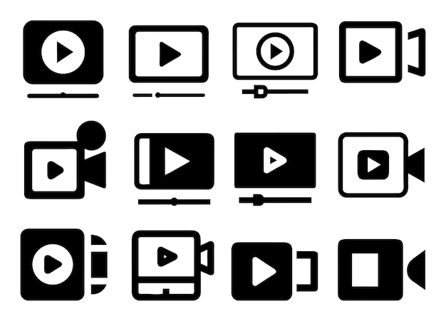 Visual Storytelling Video silhouette vector icon illustration Icon