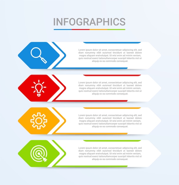 Visualisation De Données Commerciales, Modèle Infographique En 4 étapes Sur Fond Bleu