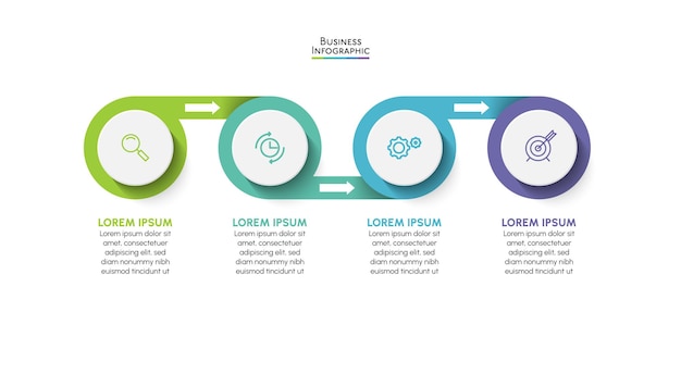 Visualisation Des Données D'entreprise. Icônes D'infographie De Chronologie Conçues Pour Le Modèle De Fond Abstrait