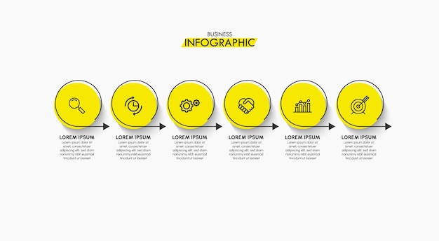 Visualisation des données d'entreprise. icônes d'infographie de chronologie conçues pour le modèle de fond abstrait