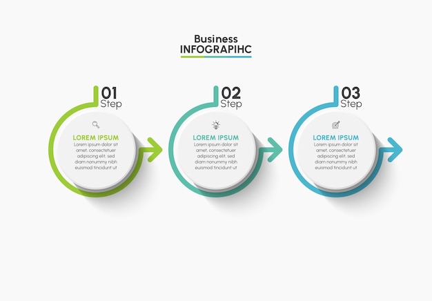 Visualisation des données d'entreprise. icônes d'infographie de chronologie conçues pour le modèle de fond abstrait