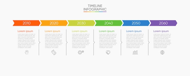 Visualisation Des Données D'entreprise. Icônes Infographiques De Chronologie Conçues Pour Le Modèle Abstrait