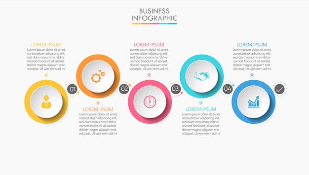 Visualisation Des Données D'entreprise. Icônes Infographiques De Chronologie