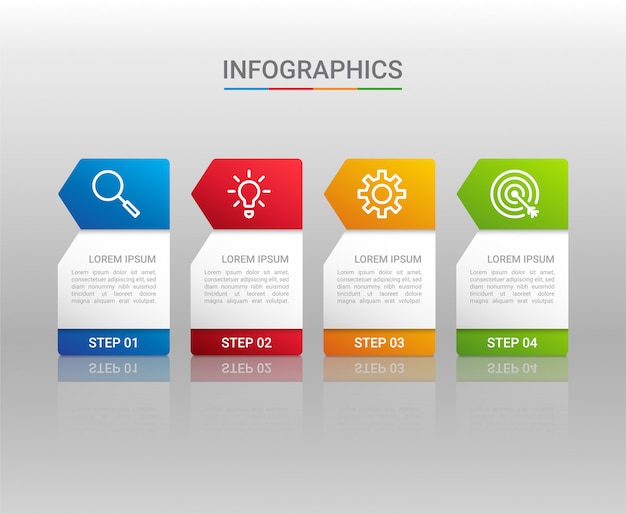 Visualisation Des Données D'entreprise, Modèle Infographique En 4 étapes
