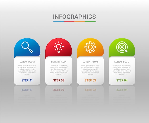 Visualisation Des Données D'entreprise, Modèle Infographique En 4 étapes