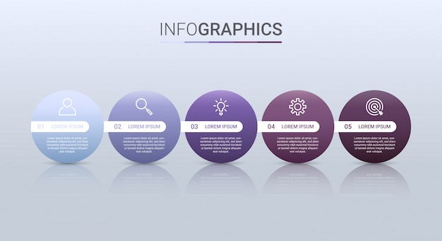 Visualisation Des Données D'entreprise, Modèle Infographique Avec Illustration En 5 étapes