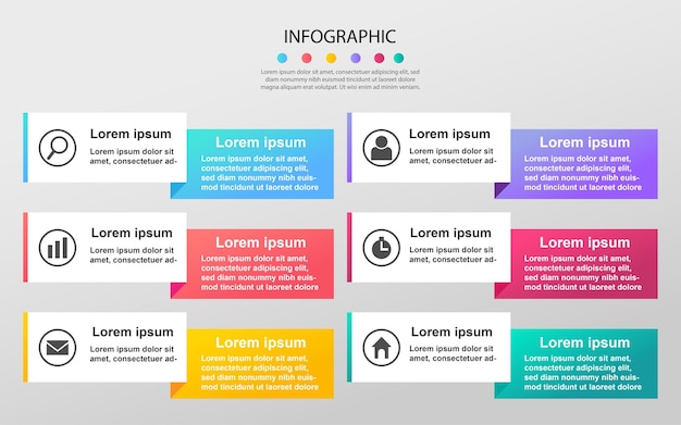 Visualisation des données d'entreprise moderne Diagramme de processus Éléments abstraits du diagramme graphique infographique