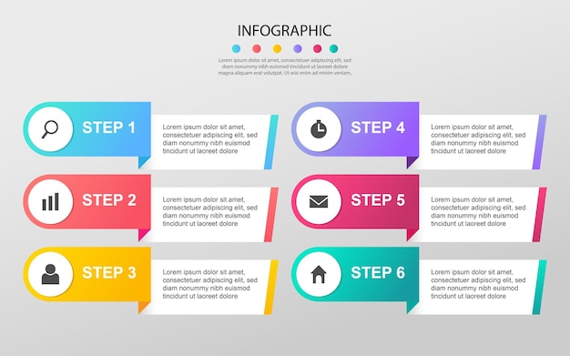 Visualisation des données d'entreprise moderne Diagramme de processus Éléments abstraits du diagramme graphique infographique