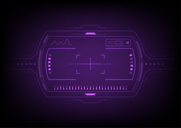 Visualisation de la vue futuriste Technologie d'affichage d'interface radar Simulation numérique de la force aérienne