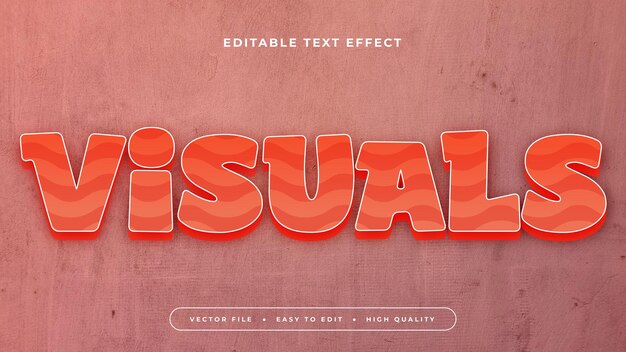 Visuels roses rouges et blancs style de police d'effet de texte 3D modifiable