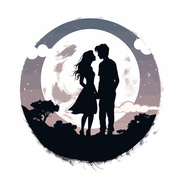 Visuels De Silhouette Romantique