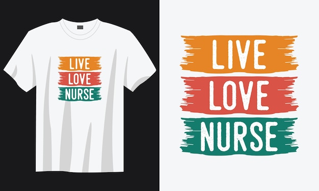 vivre amour infirmière vintage typographie lettrage infirmière tshirt design illustration