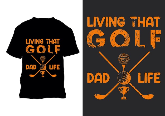 Vivre cette conception de t-shirt rétro vintage de vie de papa de golf