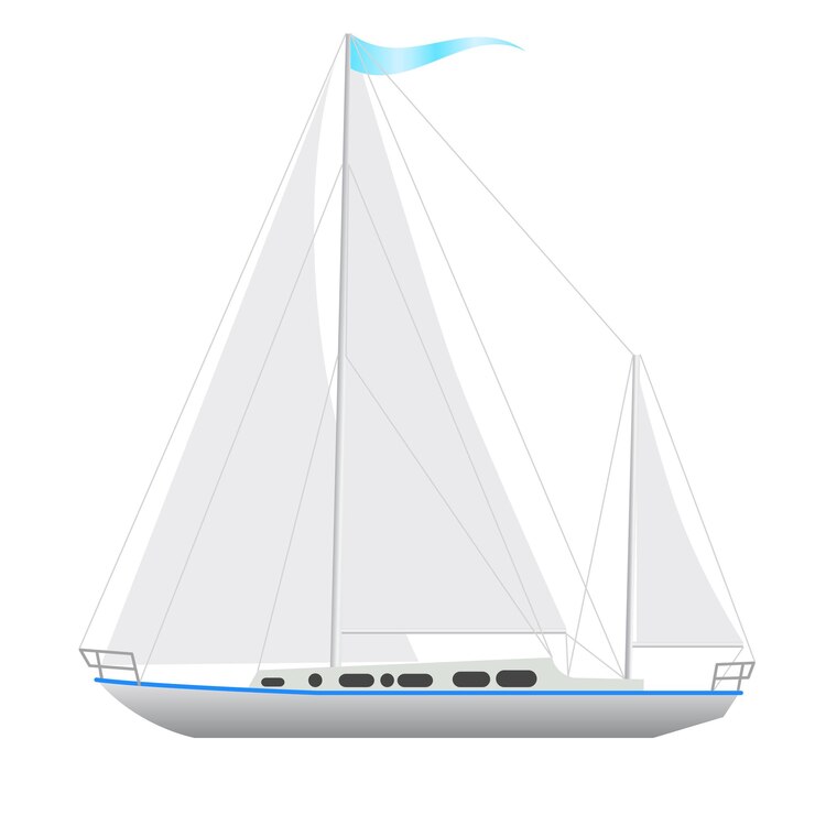 Vecteur voilier flottant