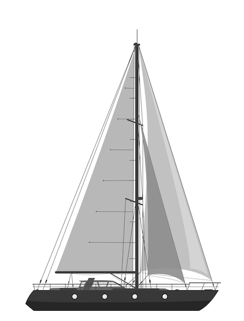 Voilier Isolé Sur Fond Blanc Vector