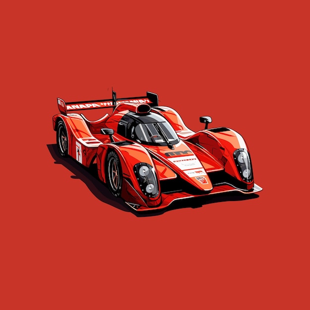 Vecteur une voiture de course rouge avec le mot race sur le devant.