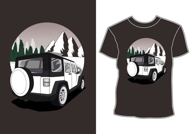 Vecteur la voiture, le design du t-shirt