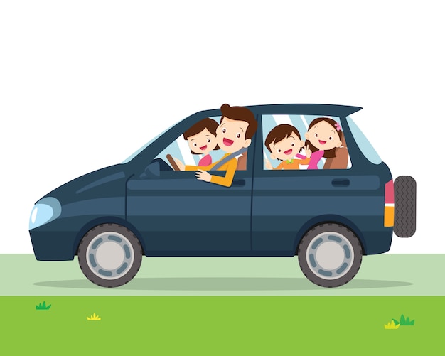 Vecteur voiture familiale illustration simplifiée d'un véhicule