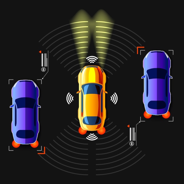 Vecteur voiture intelligente sans pilote