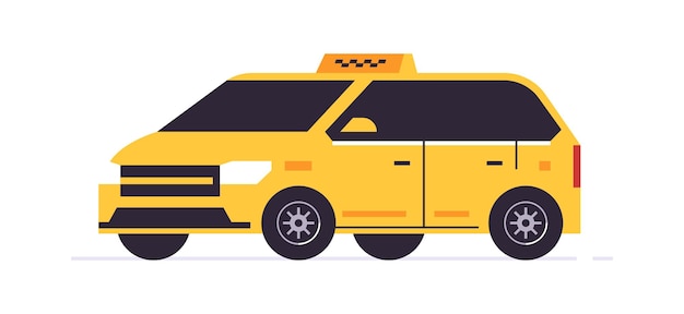 Voiture Jaune Du Service De Commande De Taxi En Ligne Vue Arrière De La Voiture Jaune Service De Taxi Urbain Dames Sur Le Toit Mini Van Illustration Vectorielle Isolée Sur Fond