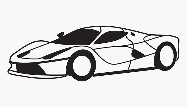Vecteur voiture moderne dessin au trait silhouette véhicules
