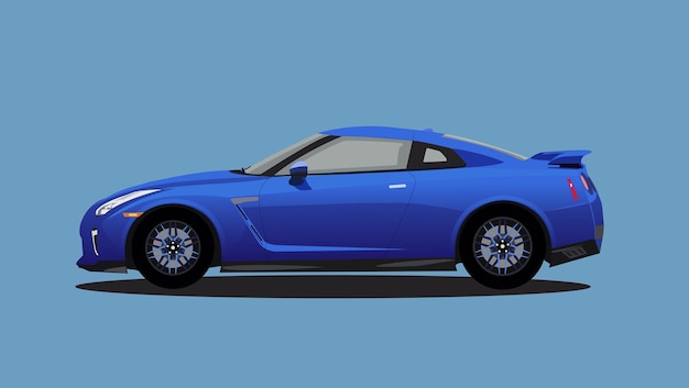 voiture de sport de vecteur gtr fond bleu blanc