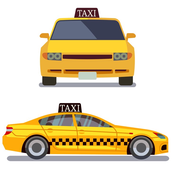 Vecteur voiture de taxi sur illustration vectorielle blanche