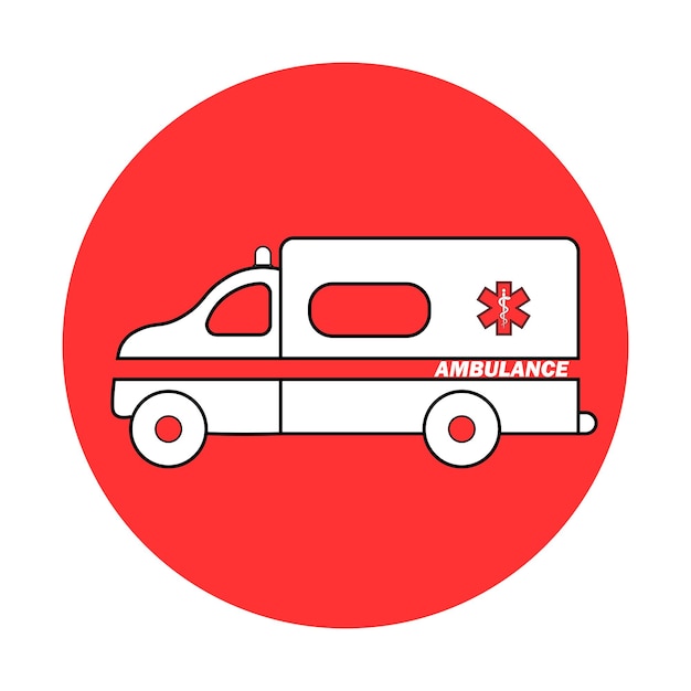 Voiture D'urgence D'ambulance Ou Automobile Véhicule Médical De Dessin Animé Plat Auto