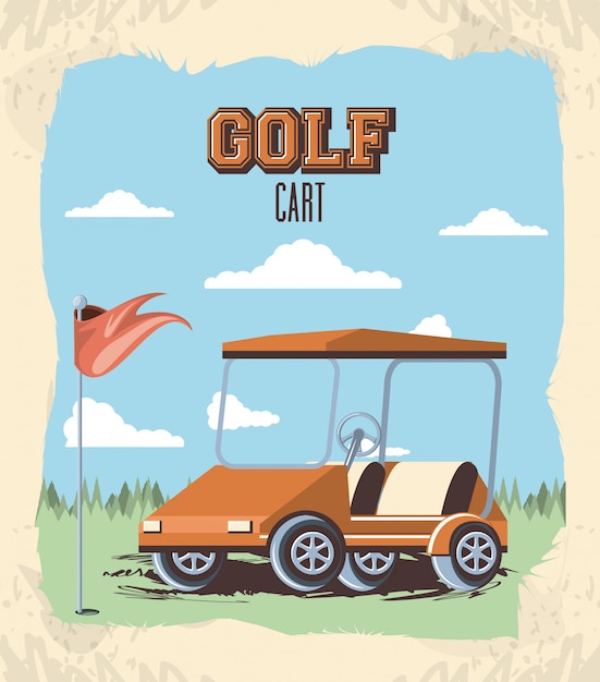 Vecteur voiturette de golf dans le club