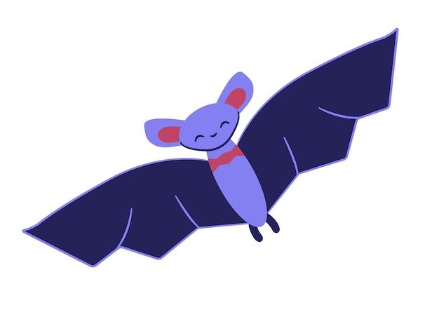 Vol De Chauve-souris Mignon Animal Volant Souriant Chiroptère Mammifère Personnage Pour Enfant Vampire Drôle Halloween